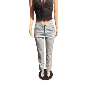 Comfort fit Women's gray mid rise straight leg pant size L/40